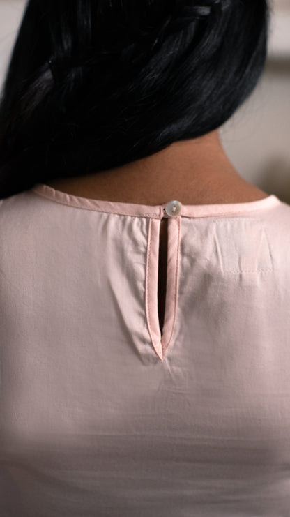 High Low Cloud Top - Blush Pink