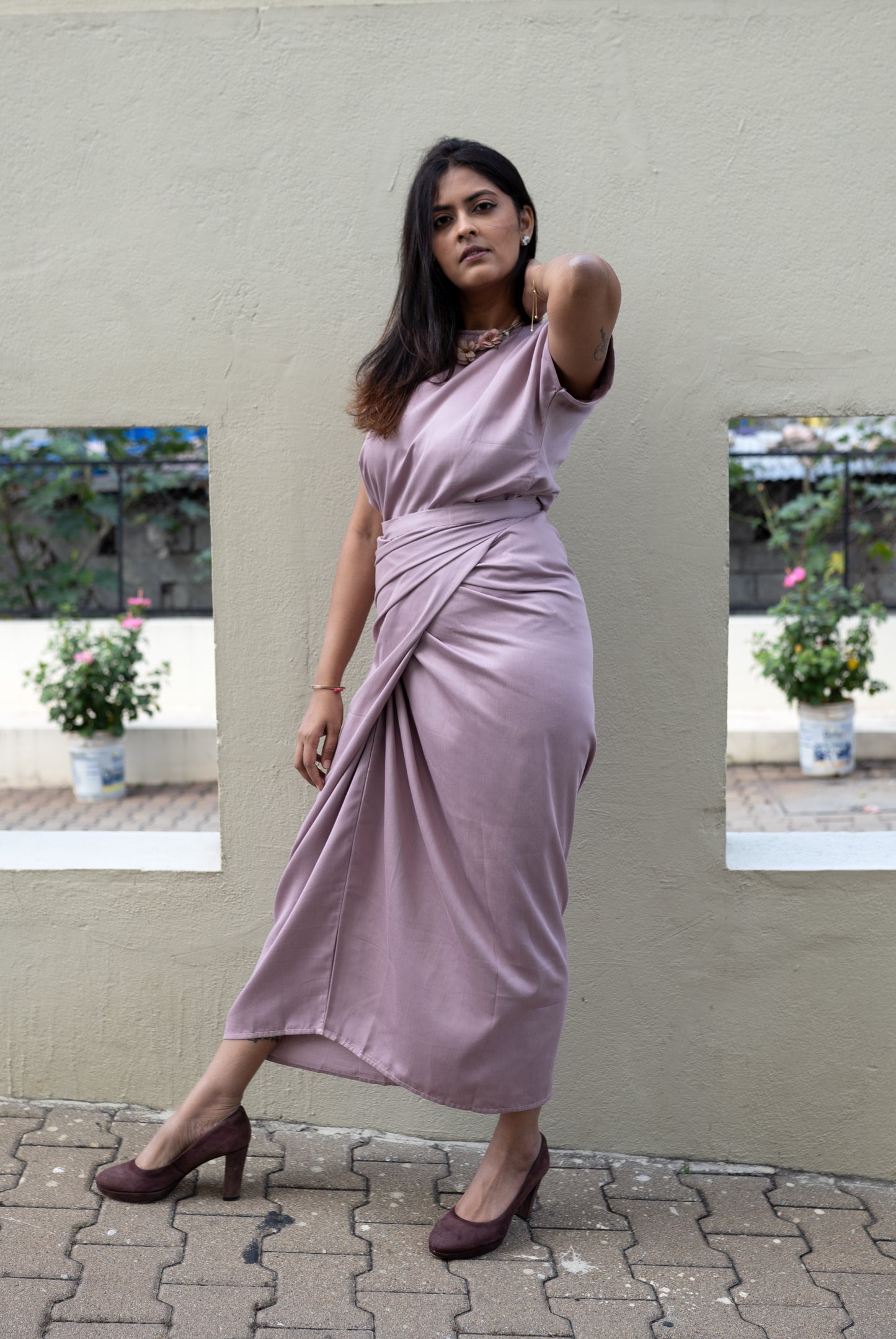 Wrap Skirt Dandelion Set - Rose Pink