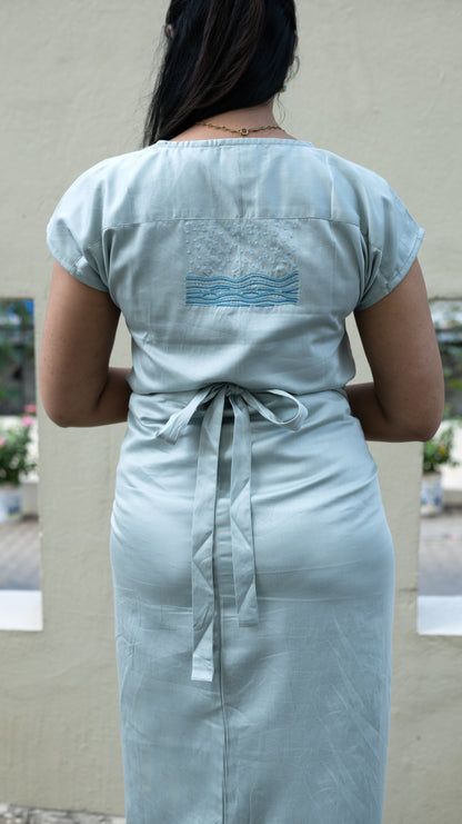 Wrap Skirt Water Set - Jade Blue
