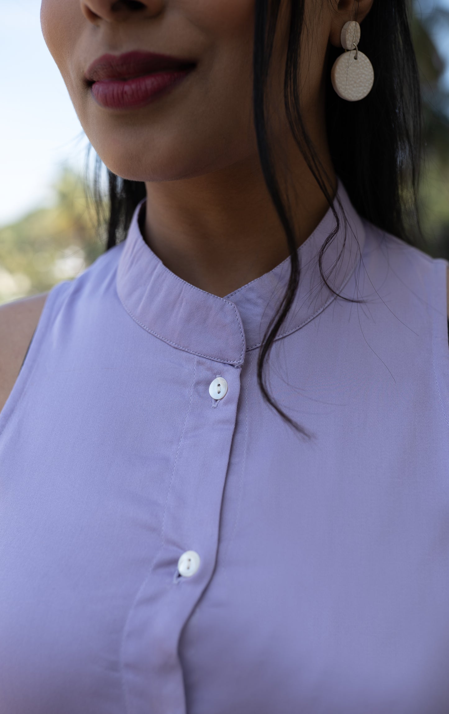 Long Slit Parachute Top - Lavender