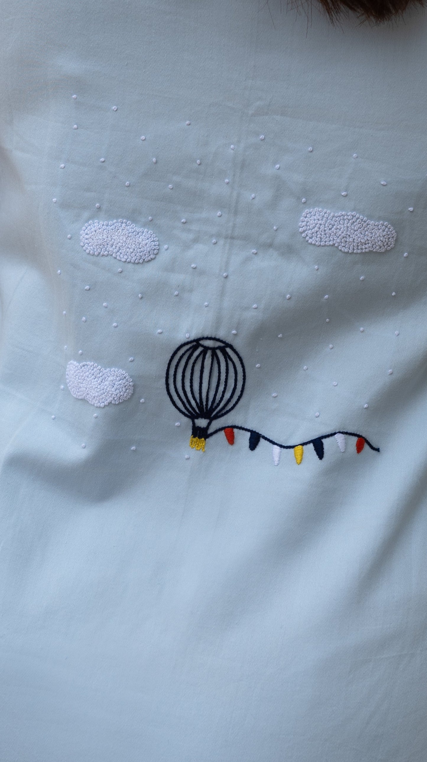 Long Slit Parachute Top - Sky Blue