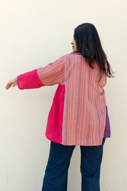 Stripe Solid Top Pink Purple