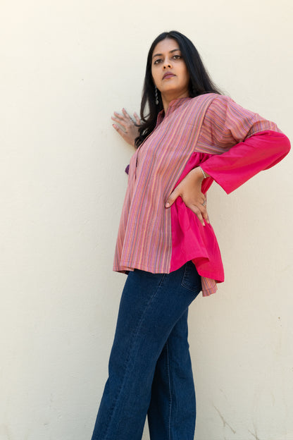 Stripe Solid Top Pink Purple