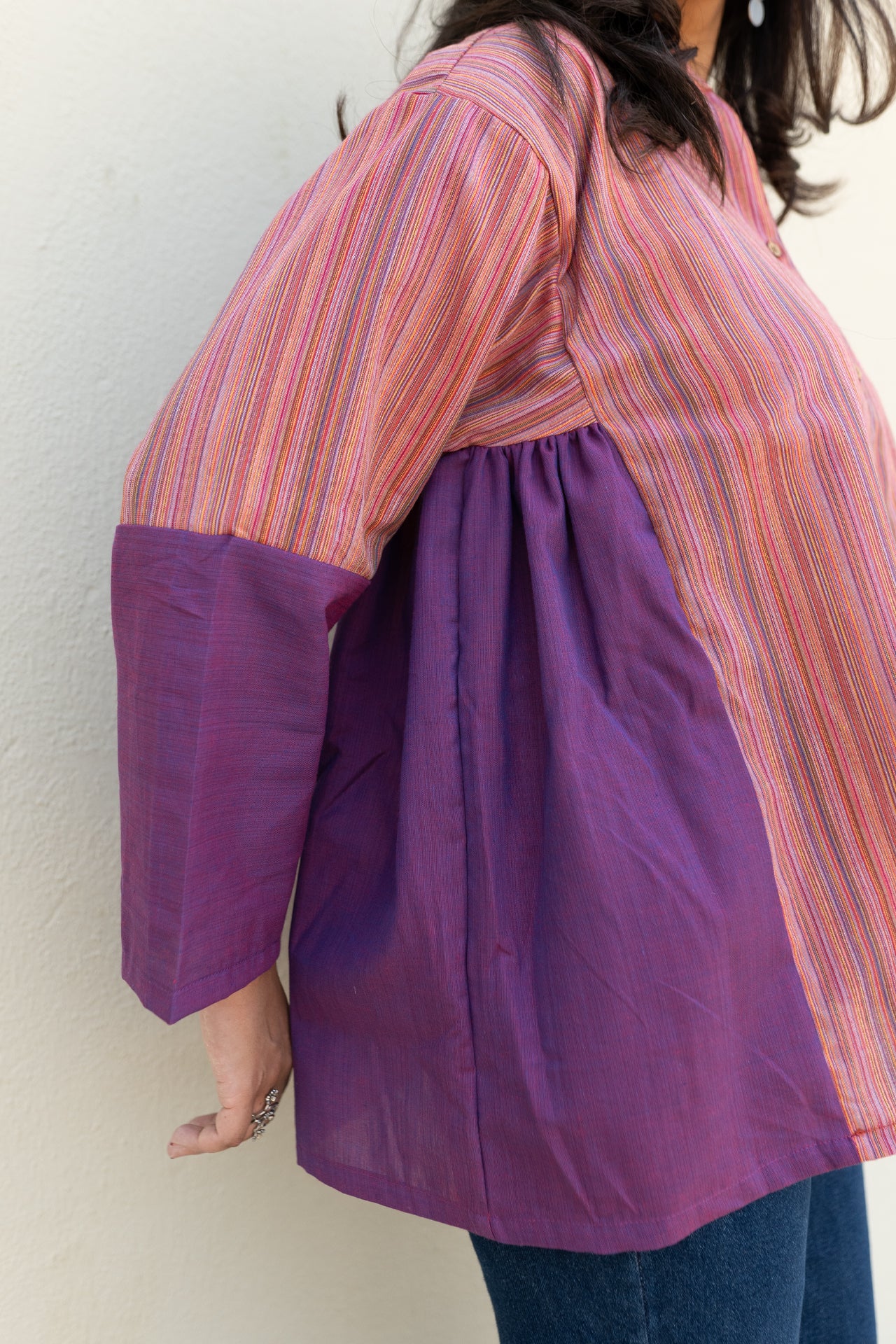 Stripe Solid Top Pink Purple