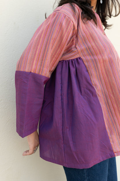 Stripe Solid Top Pink Purple