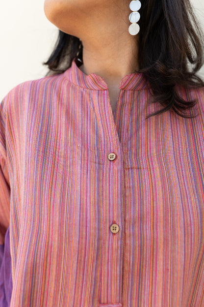 Stripe Solid Top Pink Purple