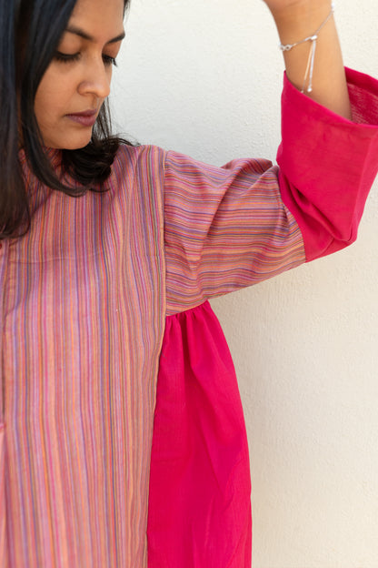 Stripe Solid Top Pink Purple