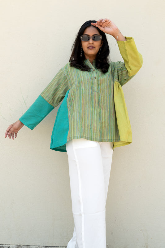 Stripe Solid Top Green