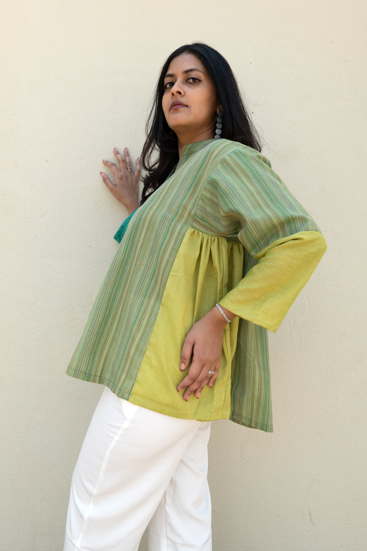 Stripe Solid Top Green