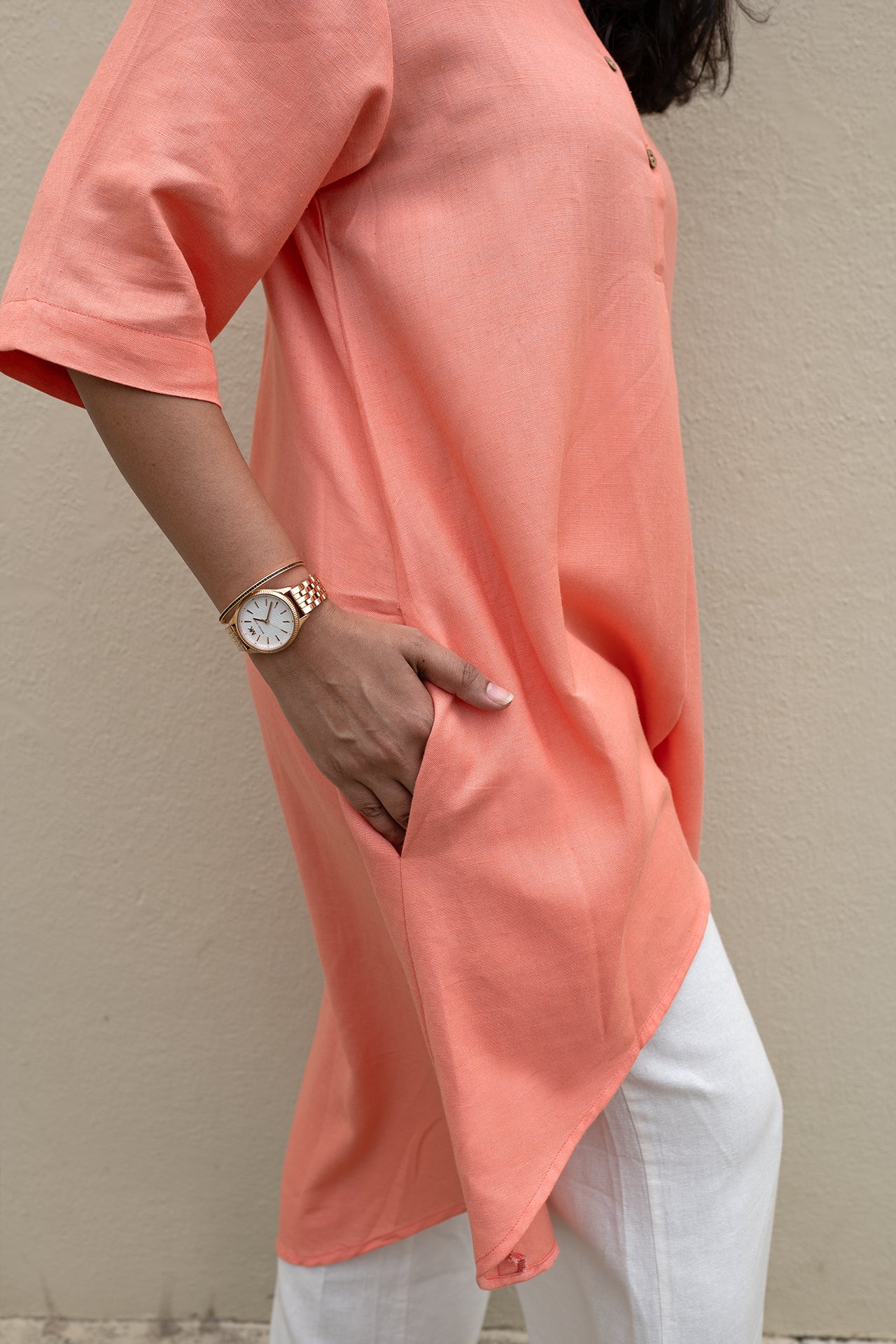 Peach High-Low Tunic