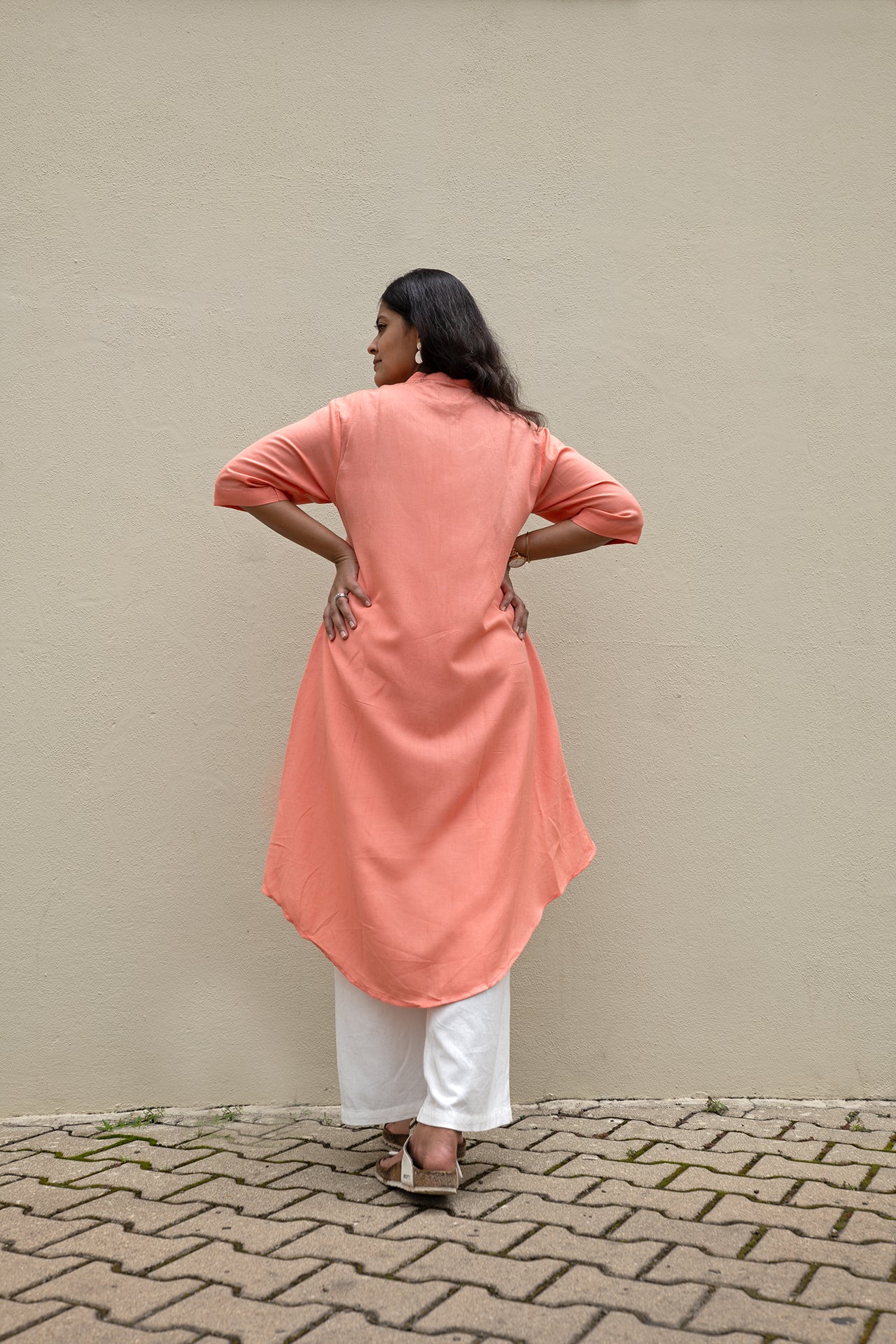 Peach High-Low Tunic
