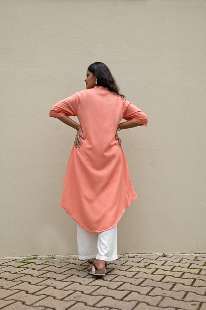 Peach High-Low Tunic