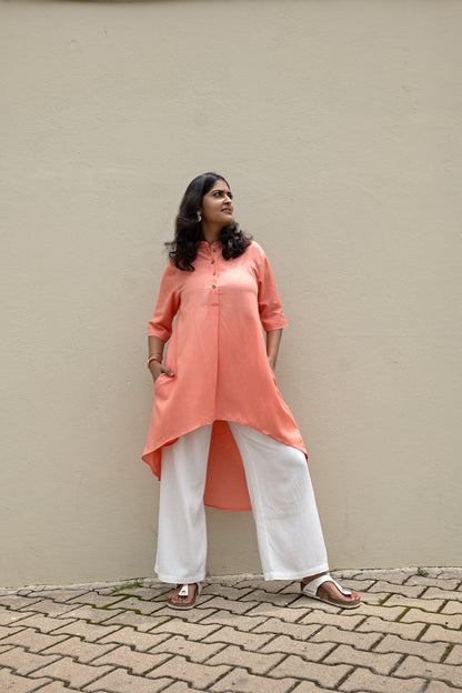 Peach High-Low Tunic