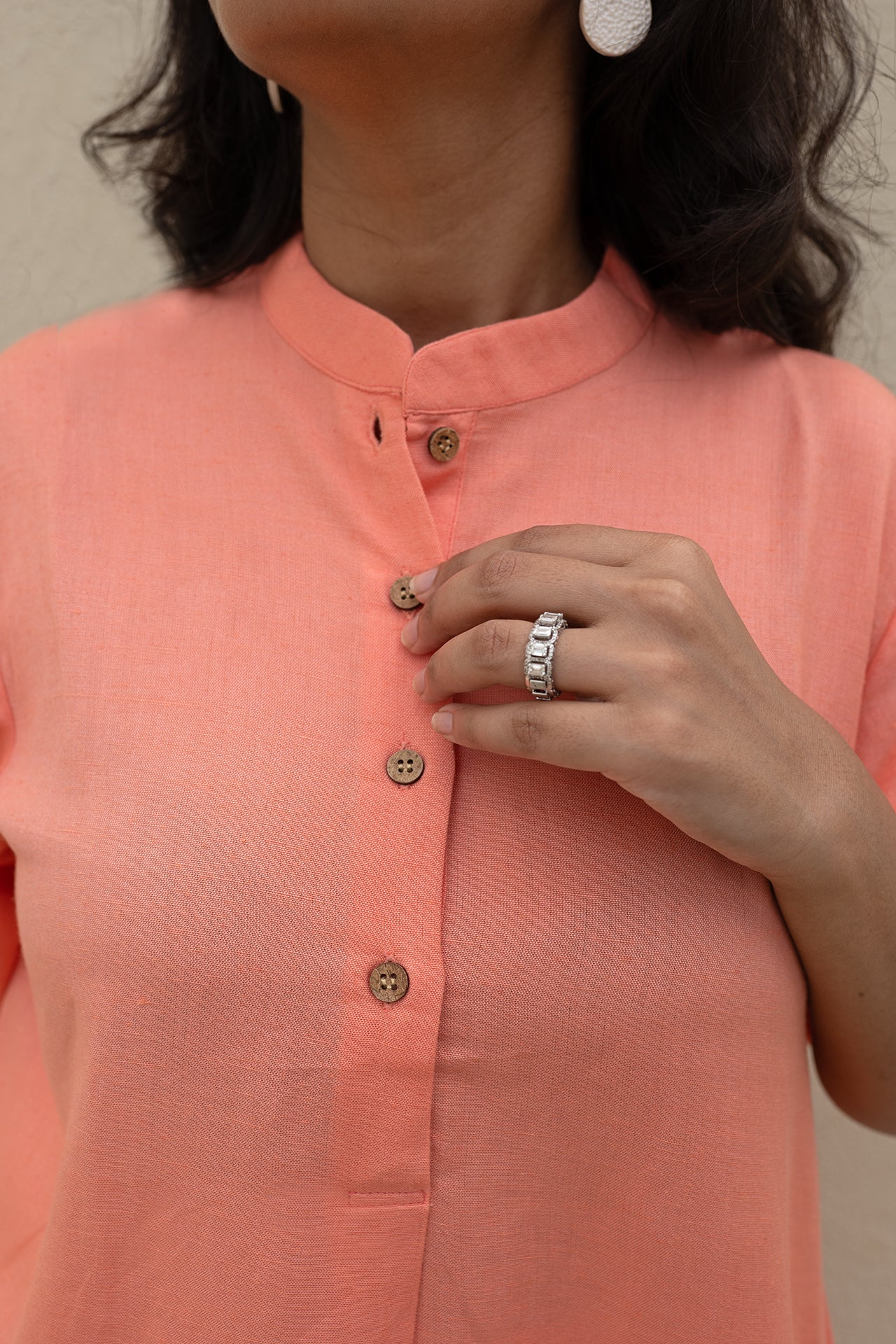 Peach High-Low Tunic